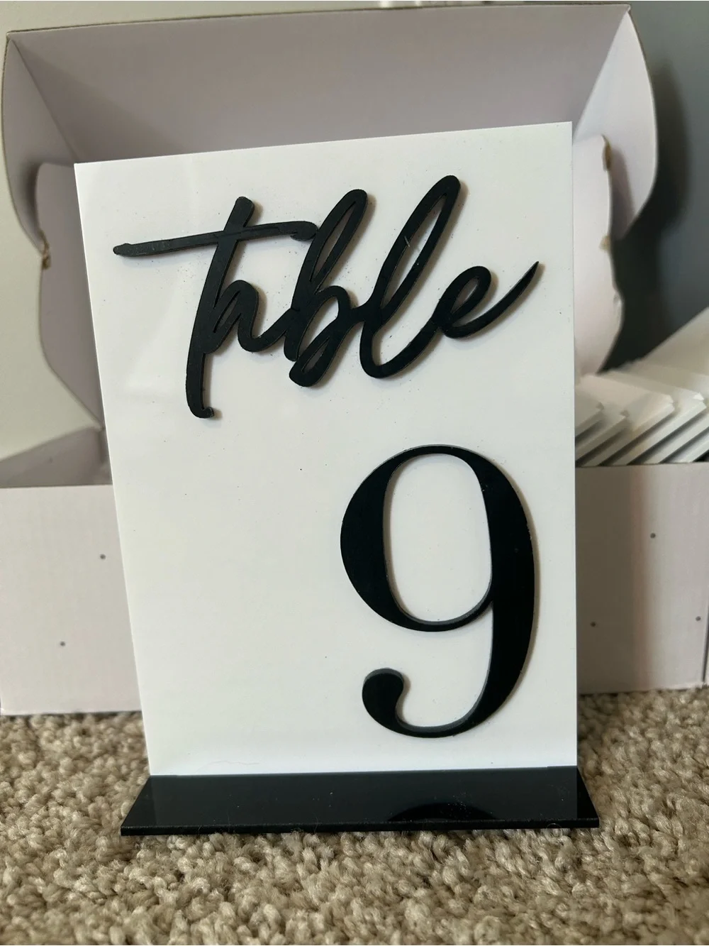 Set of Acrylic Table Number Signs 1-15